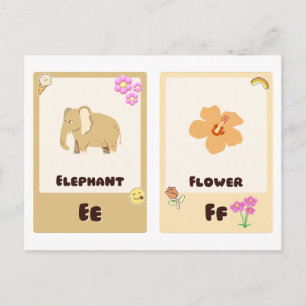 Alfabet Flashcards ,ABC Educatieve Kaarten E, F, G