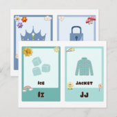 Alfabet Flashcards ,ABC Educatieve Kaarten I, H, K (Voorkant / Achterkant)