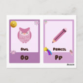 Alfabet Flashcards ,ABC Educatieve Kaarten M, N, O (Achterkant)