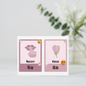 Alfabet Flashcards ,ABC Educatieve Kaarten Q, R, S (Staand voorkant)