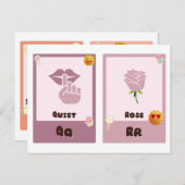 Alfabet Flashcards ,ABC Educatieve Kaarten Q, R, S (Voorkant / Achterkant)