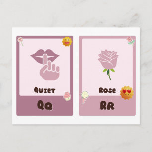 Alfabet Flashcards ,ABC Educatieve Kaarten Q, R, S