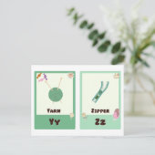 Alfabet Flashcards ,ABC Educatieve Kaarten Y, Z (Staand voorkant)