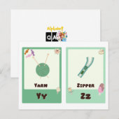 Alfabet Flashcards ,ABC Educatieve Kaarten Y, Z (Voorkant / Achterkant)
