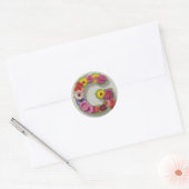 Alfabet G in bloemen Ronde Sticker (Envelop)
