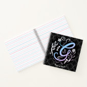 Alfabet G Monogram Handschrift Notitieboek (Binnen)