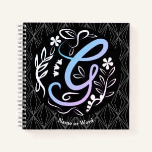 Alfabet G Monogram Handschrift Notitieboek