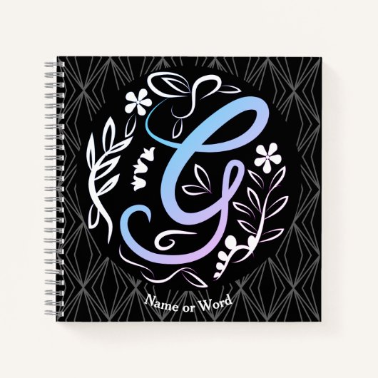 Alfabet G Monogram Handschrift Notitieboek (Voorkant)