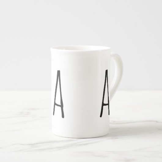 Alfabet Gifting Modern Monogram Bone China Mok (Voorkant rechts)