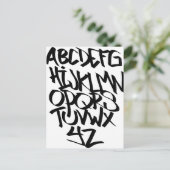 alfabet graffiti briefkaart (Staand voorkant)