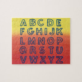 Alfabet Grafiek Bovenste Hoesje Letters Zonsonderg Legpuzzel