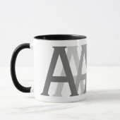 Alfabet Grey Letter Pattern Monogrammed Mok (Links)