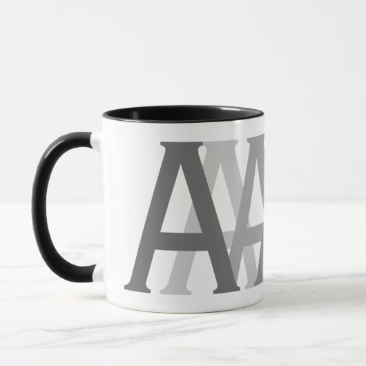 Alfabet Grey Letter Pattern Monogrammed Mok (Links)