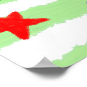 Alfabet Groen Wit Waterverf Strepen Poster (Hoek)