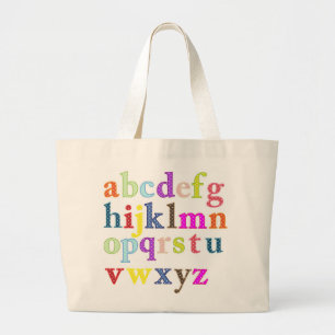 Alfabet Grote Tote Bag
