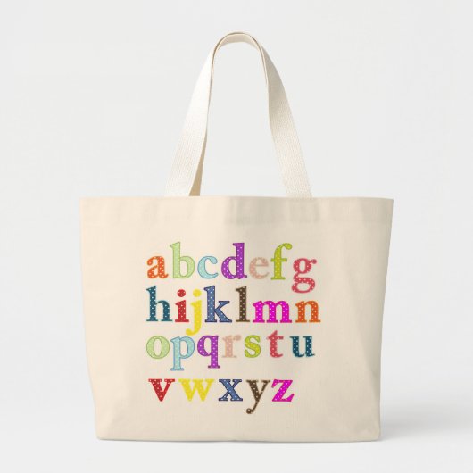 Alfabet Grote Tote Bag (Voorkant)