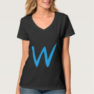 Alfabet Handgeschreven brief W T-shirt