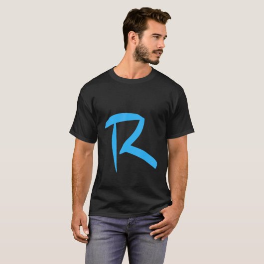 Alfabet Handgeschreven letter R T-shirt (Voorkant volledig)