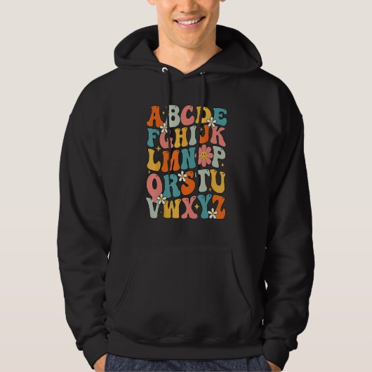 Alfabet Hi Terug naar school ABC Pre K Kleuterscho Hoodie (Voorkant)