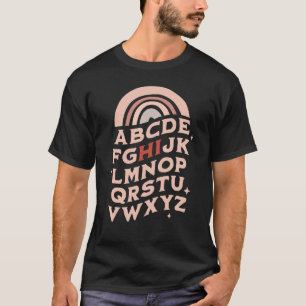 Alfabet Hi Terug Naar School Pre K Kleuterschool L T-shirt