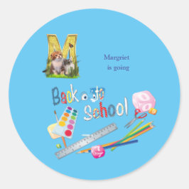 Alfabet hoofdsteden Terug naar school notitieboek Ronde Sticker