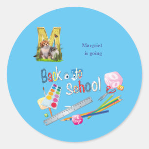 Alfabet hoofdsteden Terug naar school notitieboek  Ronde Sticker