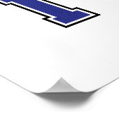 Alfabet I in blauwe kleur Poster (Hoek)