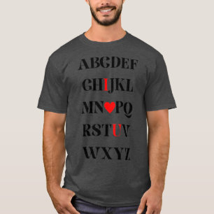 alfabet ik hou van je t-shirt