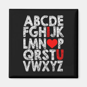 Alfabet Ik Hou Van Jou Grafiek Met Hart Markering Magneet