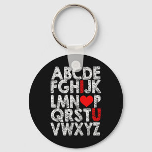 Alfabet Ik Hou Van Jou Grafiek Met Hart Markering Sleutelhanger