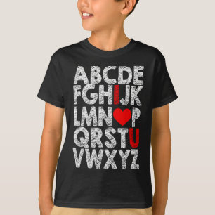Alfabet Ik Hou Van Jou Grafiek Met Hart Markering T-shirt