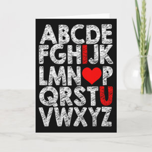 Alfabet Ik Hou Van Jou Grafisch Met Hart Markering Kaart