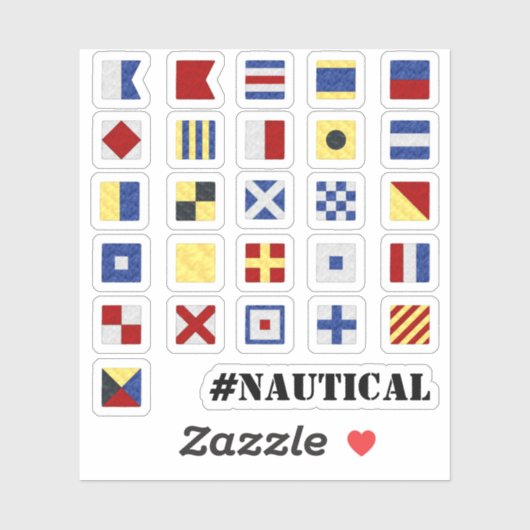 🏴 Alfabet in Nautische Signaalvlag Stickers (Vel)