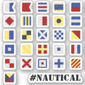 🏴 Alfabet in Nautische Signaalvlag Stickers (Voorkant)