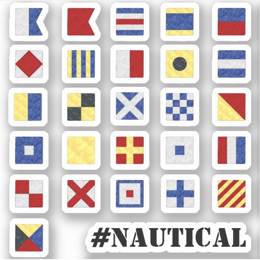 🏴 Alfabet in Nautische Signaalvlag Stickers (Voorkant)