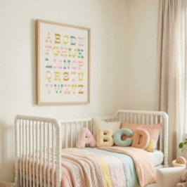  alfabet in parelkleuren poster