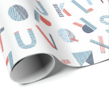 Alfabet in rood blauw wit