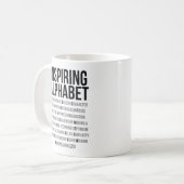 Alfabet inspireren koffiemok (Voorkant links)