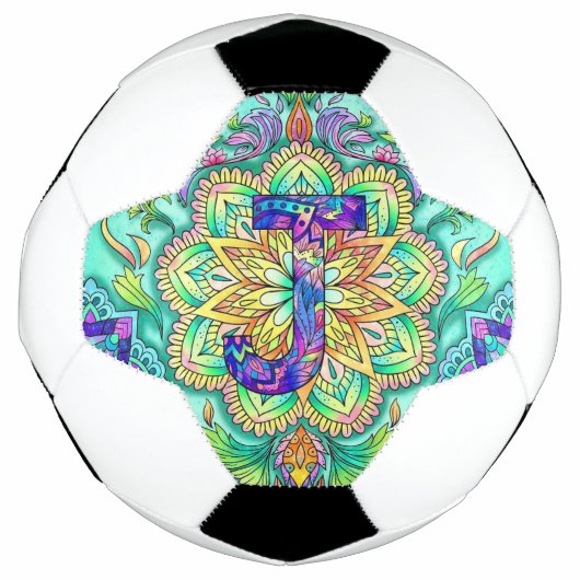 Alfabet J mandala Voetbal (Voorkant)