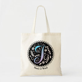 Alfabet J Monogram Handschrift Tote Bag