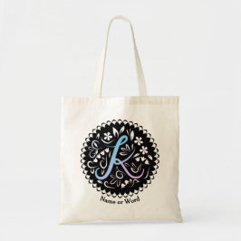 Alfabet K Monogram Handschrift Tote Bag