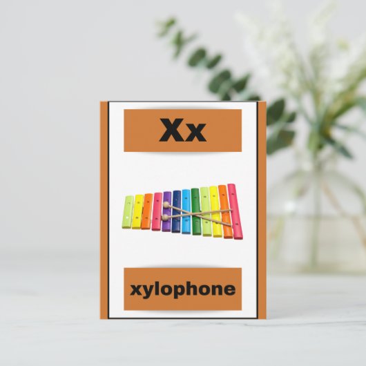 Alfabet kaart (met echt afbeelding) (Staand voorkant)