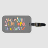 Alfabet kinder coole typografie bagagelabel (Voorkant (horizontaal))