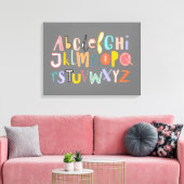 Alfabet kinder coole typografie canvas afdruk (Insitu (Woonkamer))