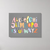 Alfabet kinder coole typografie canvas afdruk (Voorkant)
