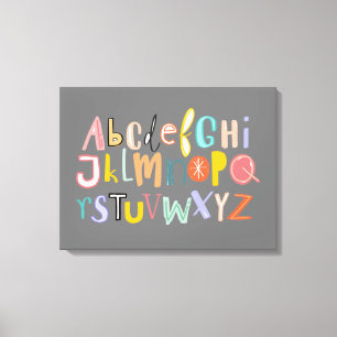 Alfabet kinder coole typografie canvas afdruk