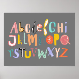 Alfabet kinder coole typografie poster