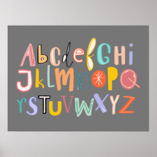 Alfabet kinder coole typografie poster
