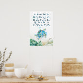 Alfabet Kinder Posters Tropisch Zee Schildpad (Keuken)
