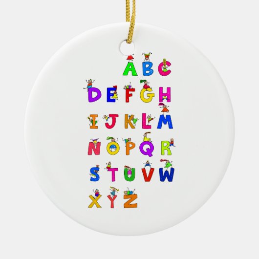 Alfabet Kinderen Keramisch Ornament (Voorkant)